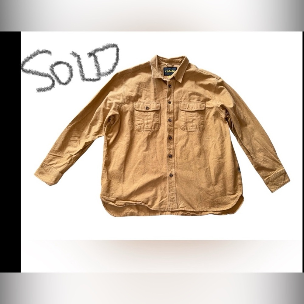 Cabela’s Men’s 2XL Regular Camel Brown Heavyweight Chamois Shirt